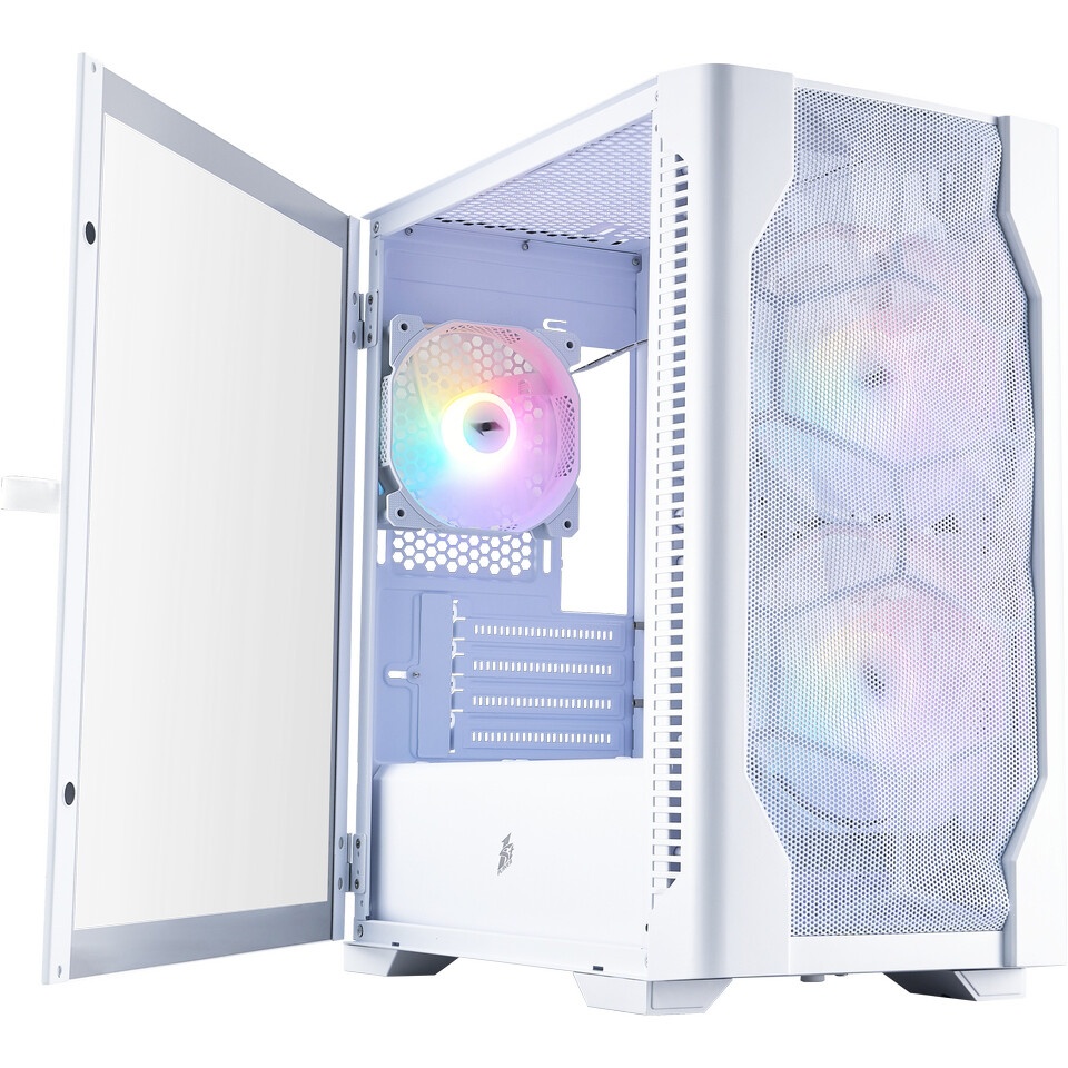 Компьютерный корпус 1STPLAYER DK D7 ARGB White / mATX / 3x120mm ARGB fans / D7-WH-3F7-W