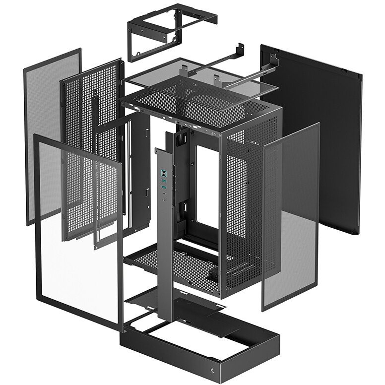 Корпус MiniTower Deepcool CH270 black (Mini-ITX, без БП, 2*Type A+USB Type-C) (R-CH270-BKNDM0-G-1)