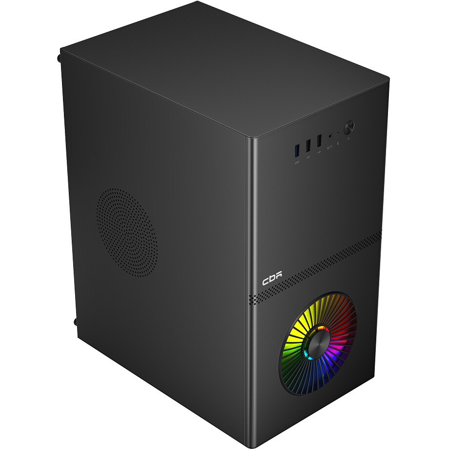 Корпус Powerman EK303BK U3.0*2+TypeC+combo Audioo 6193890