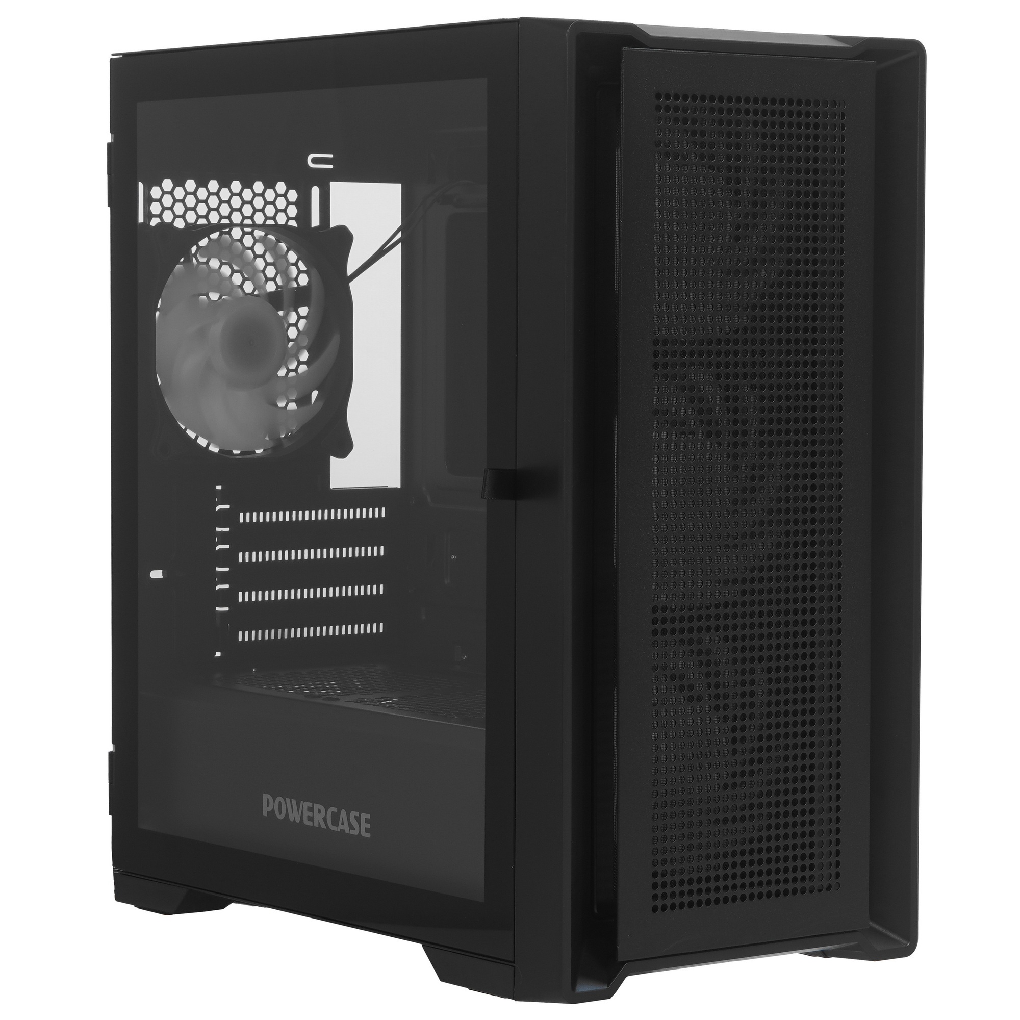 Компьютерный корпус Powercase Alisio Micro X4B V2, Tempered Glass, 4х 120mm ARGB fans, ARGB HUB, чёр