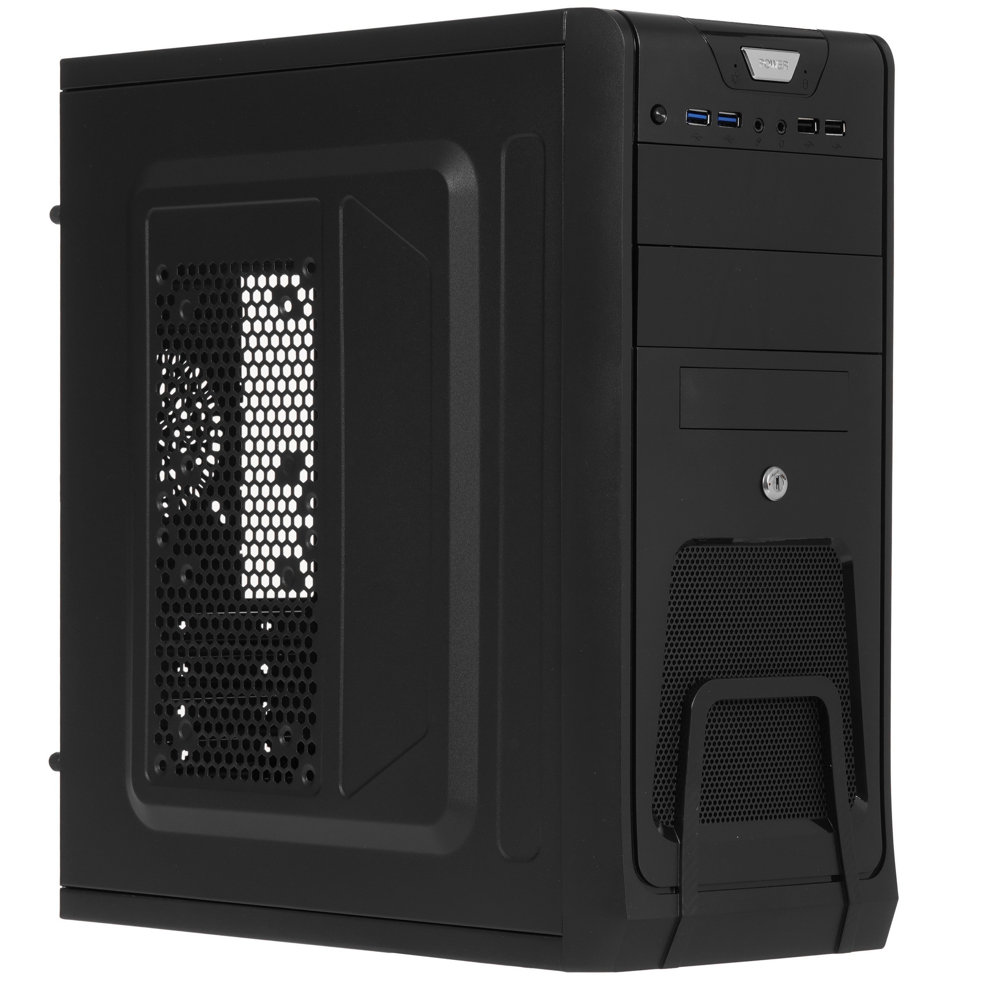 Компьютерный корпус Miditower ExeGate CP-603UB Black, ATX, , 2*USB+2*USB3.0, Audio, замок бл