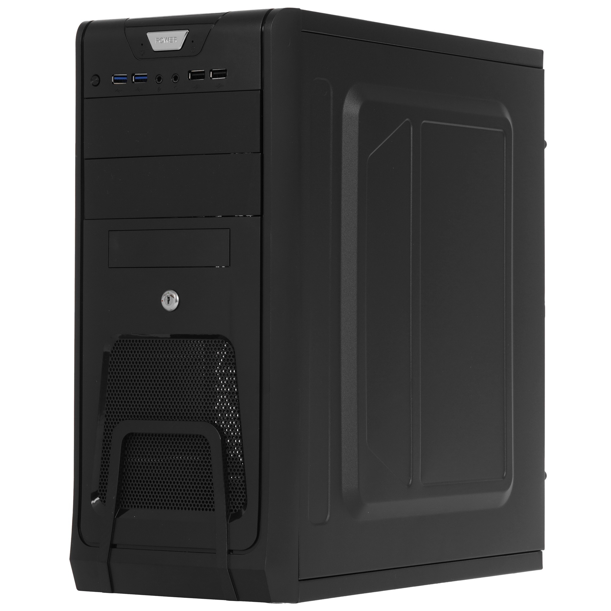 Компьютерный корпус Miditower ExeGate CP-603UB Black, ATX, , 2*USB+2*USB3.0, Audio, замок бл