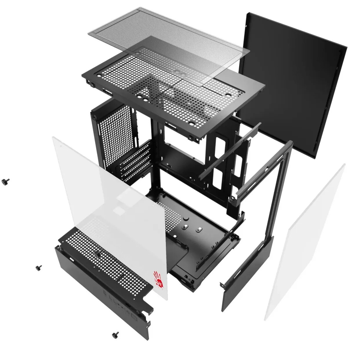 Корпус Minitower ExeGate i3 SEA (mATX, без БП, 1*USB+1*USB3.0, HD аудио, черный, 1 вент. 12см с RGB