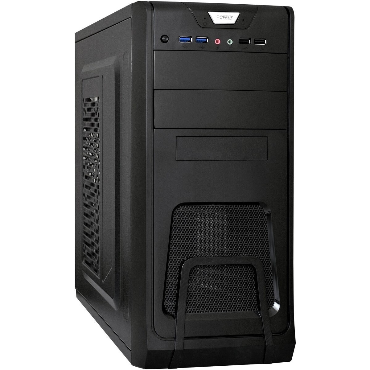 Корпус Miditower ExeGate CP-603-UNS350 (ATX, БП UNS350 с вент. 12см, 2*USB, аудио, черный)