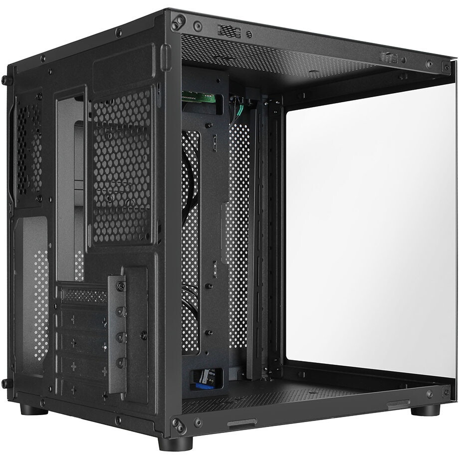 Компьютерный корпус Ginzzu CL475 mATX FAN 3*12LC4 передняя панель Стекло