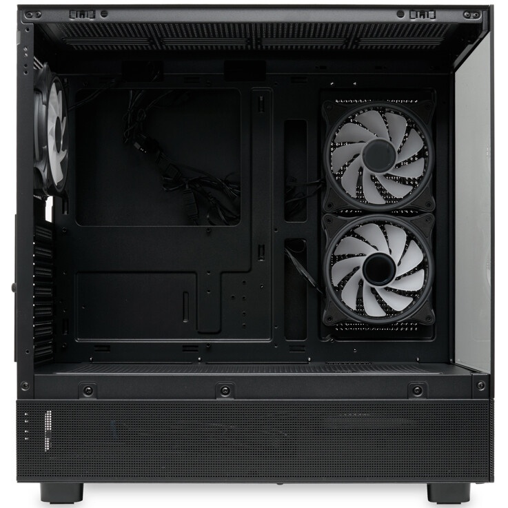 Корпус без блока питания HSPD F711-TGBK, Panoramic Full Tower, Black, TG, 0.7 SPCC, no fans ATX, mAT