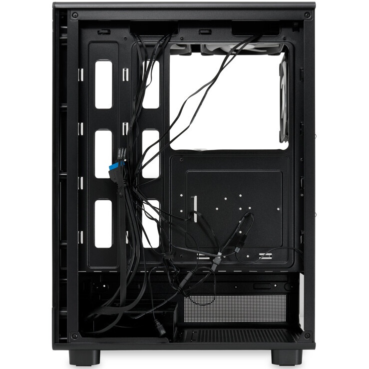 Корпус без блока питания HSPD F711-TGBK-ARGB, Panoramic Full Tower, Black, TG, 0.7 SPCC, 4x120mm ARG