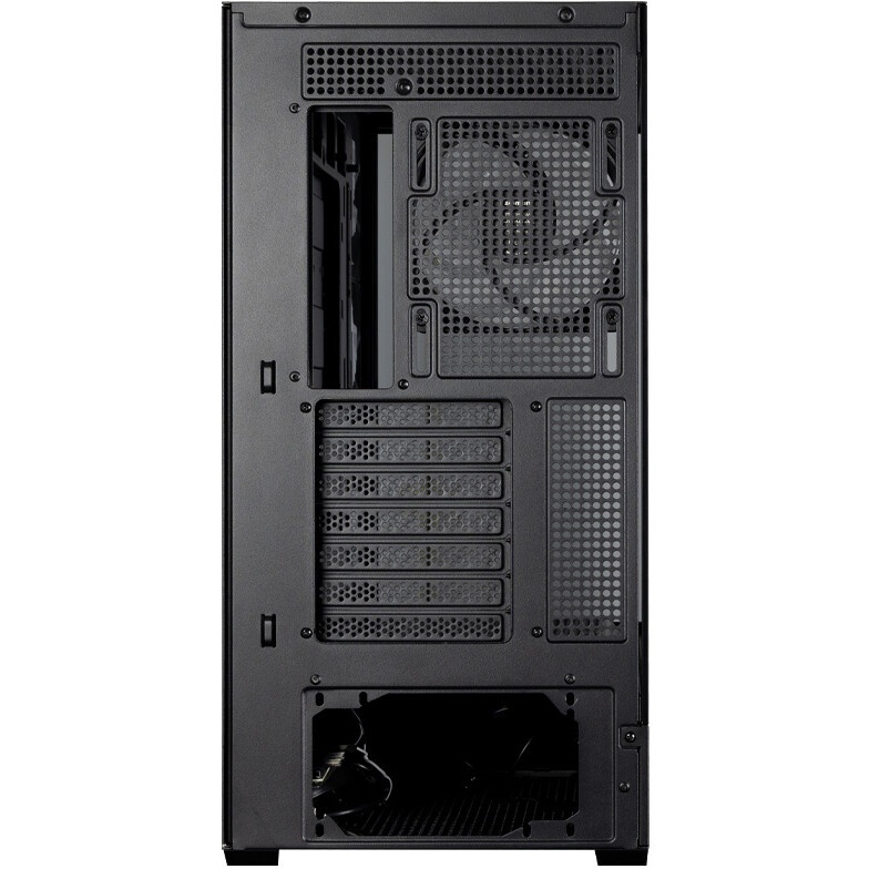 Корпус без блока питания HSPD F711-TGBK-ARGB, Panoramic Full Tower, Black, TG, 0.7 SPCC, 4x120mm ARG