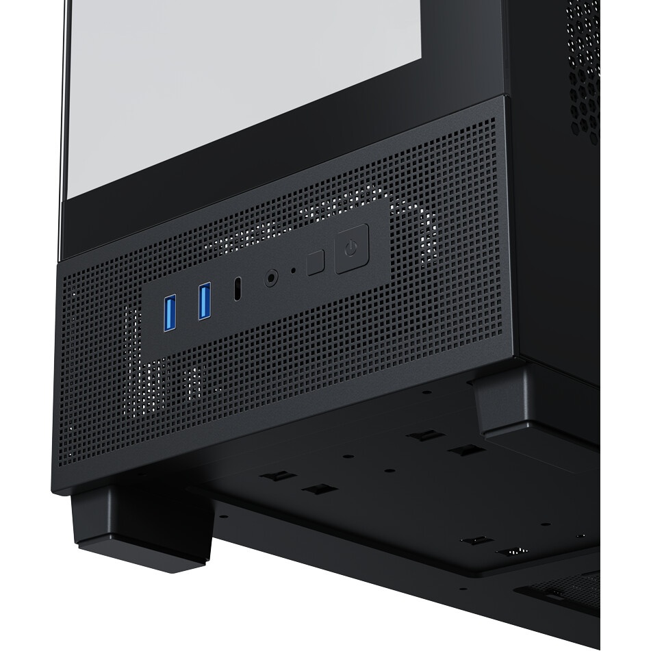 Корпус без блока питания HSPD F711-TGBK-ARGB, Panoramic Full Tower, Black, TG, 0.7 SPCC, 4x120mm ARG