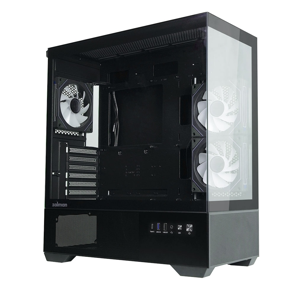 Корпус ZALMAN CHRONIX, ATX, BLACK, WINDOW, 1xCombo (3.5’’ or 2.5’’), 1x3.5’’HDD, 2x2.5’’SSD, 1xUSB2.