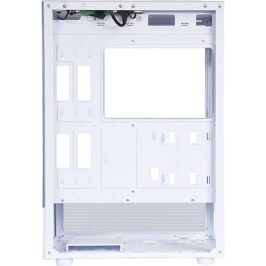 Компьютерный корпус Ginzzu CL310 ATX FAN 3*12LD4 FRGb передняя панель Стекло белый