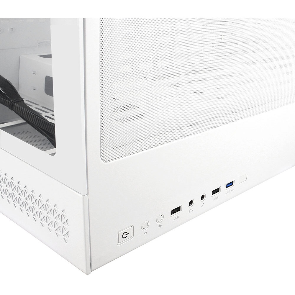Компьютерный корпус Ginzzu CL310 ATX FAN 3*12LD4 FRGb передняя панель Стекло белый
