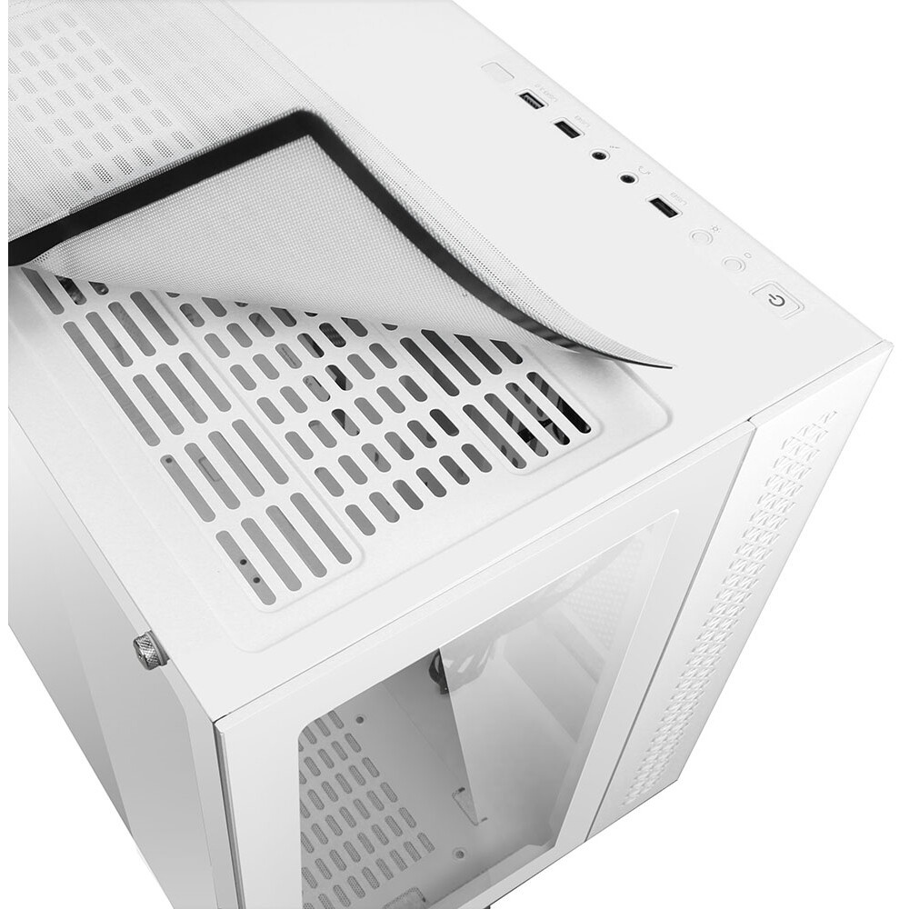 Компьютерный корпус Ginzzu CL310 ATX FAN 3*12LD4 FRGb передняя панель Стекло белый