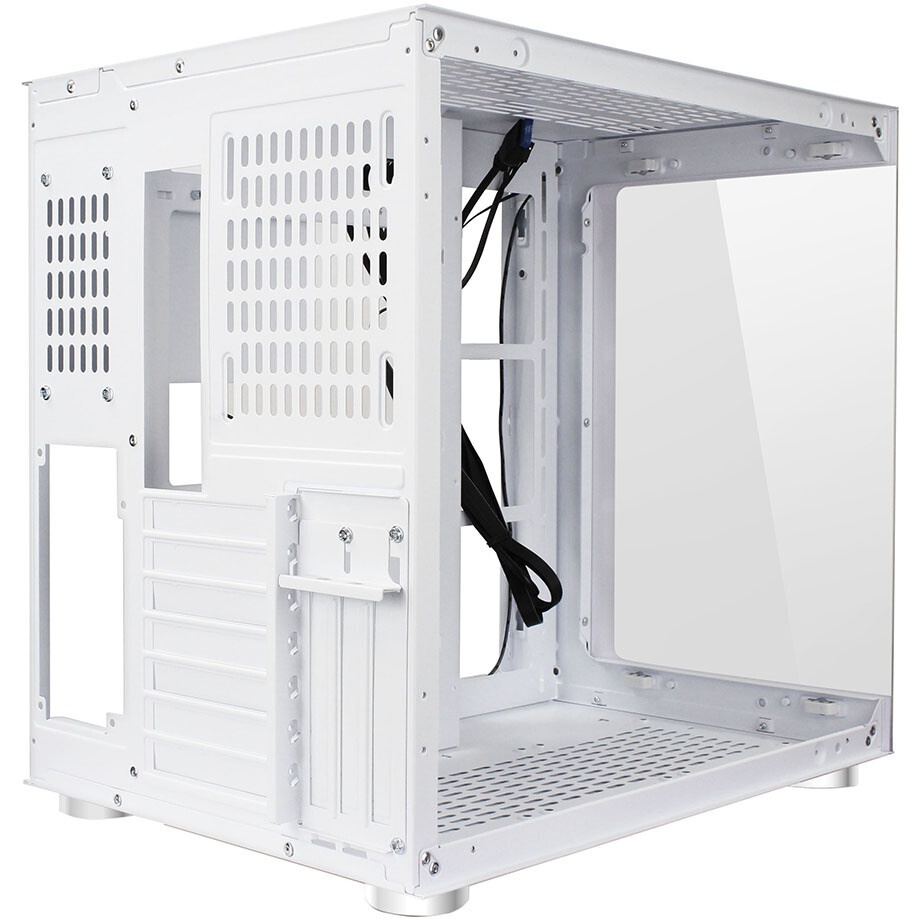 Компьютерный корпус Ginzzu CL310 ATX FAN 3*12LD4 FRGb передняя панель Стекло белый