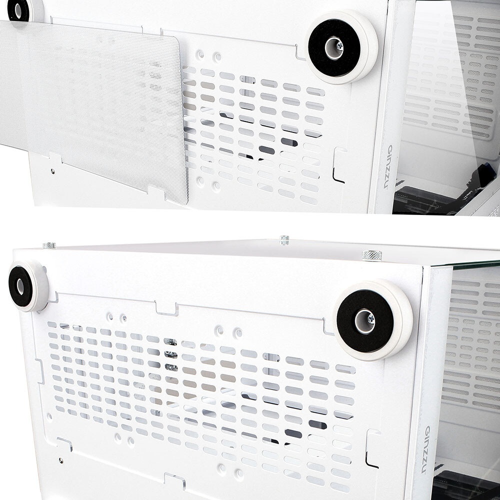 Компьютерный корпус Ginzzu CL310 ATX FAN 3*12LD4 FRGb передняя панель Стекло белый