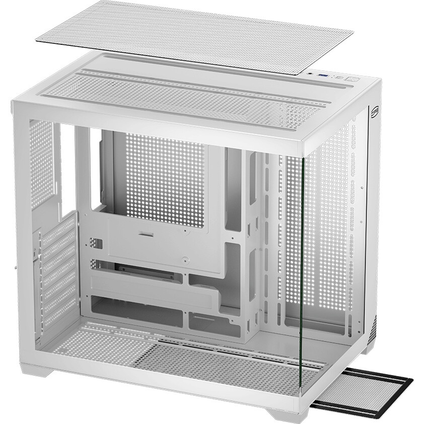 Компьютерный корпус Ginzzu CL310 ATX FAN 3*12LD4 FRGb передняя панель Стекло белый