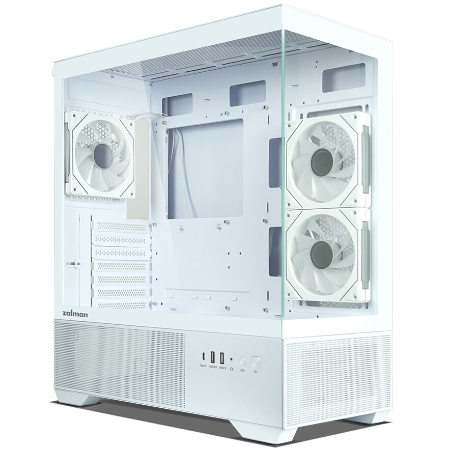 Компьютерный корпус Ginzzu CL310 ATX FAN 3*12LD4 FRGb передняя панель Стекло белый