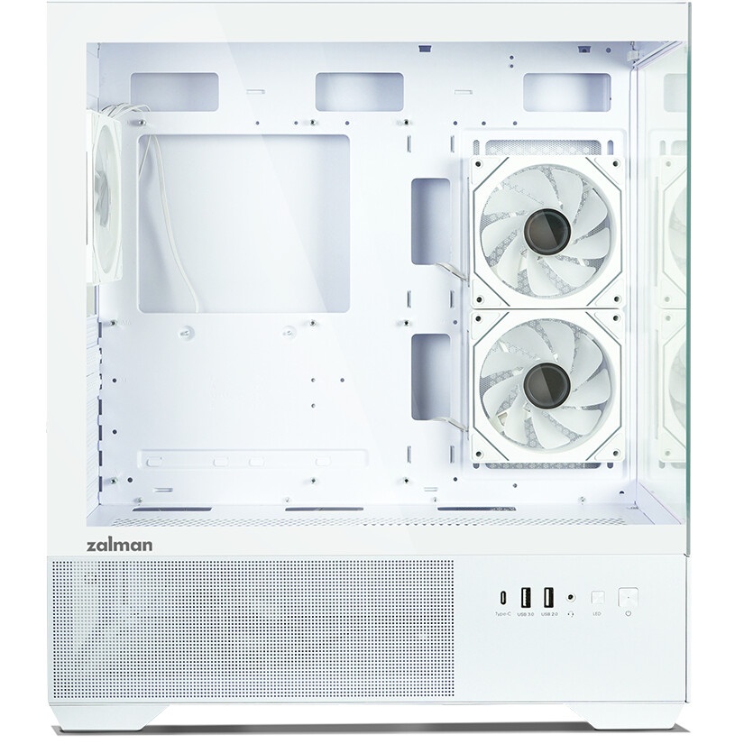 Компьютерный корпус Ginzzu CL310 ATX FAN 3*12LD4 FRGb передняя панель Стекло белый