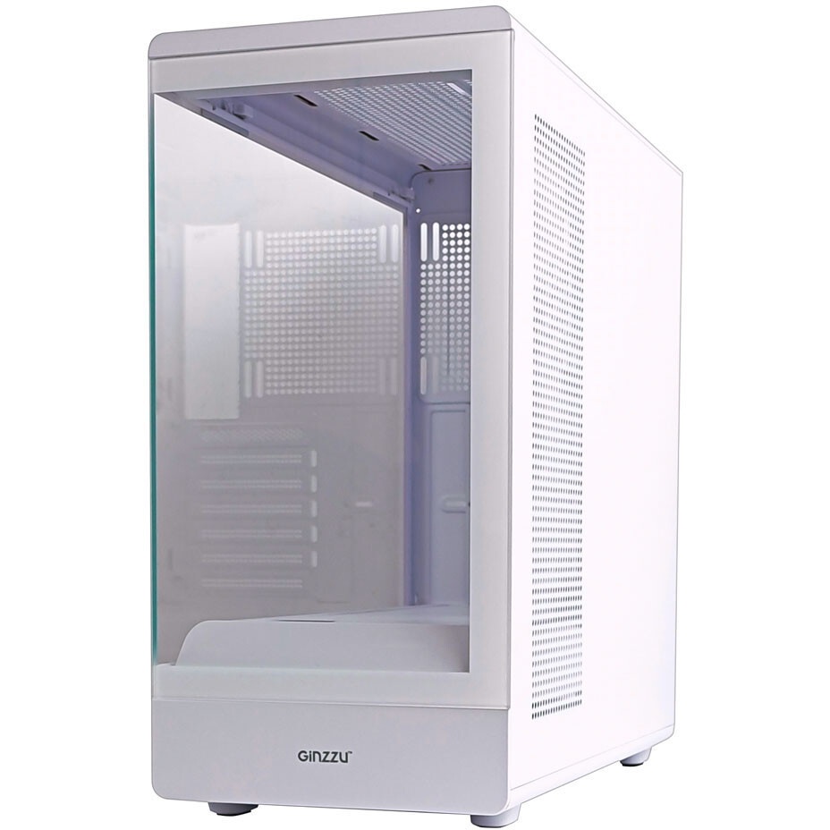 Компьютерный корпус Ginzzu CL310 ATX FAN 3*12LD4 FRGb передняя панель Стекло белый