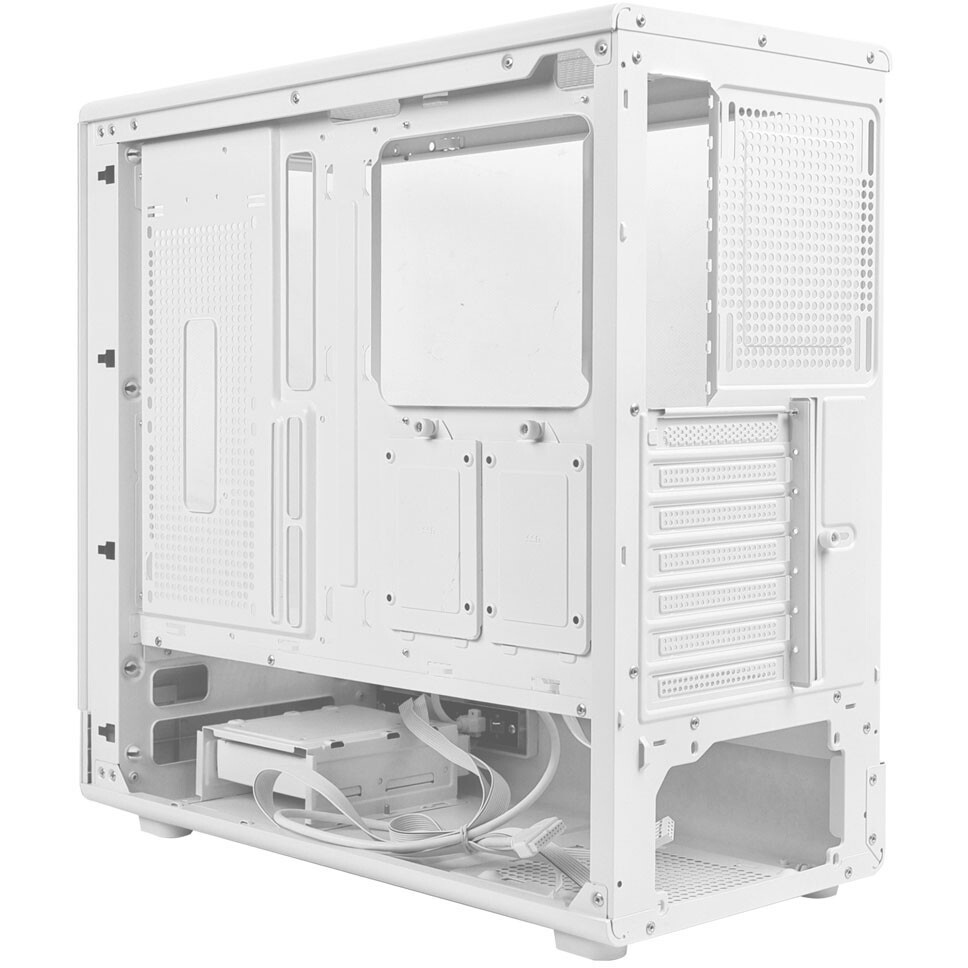 Компьютерный корпус Ginzzu CL310 ATX FAN 3*12LD4 FRGb передняя панель Стекло белый