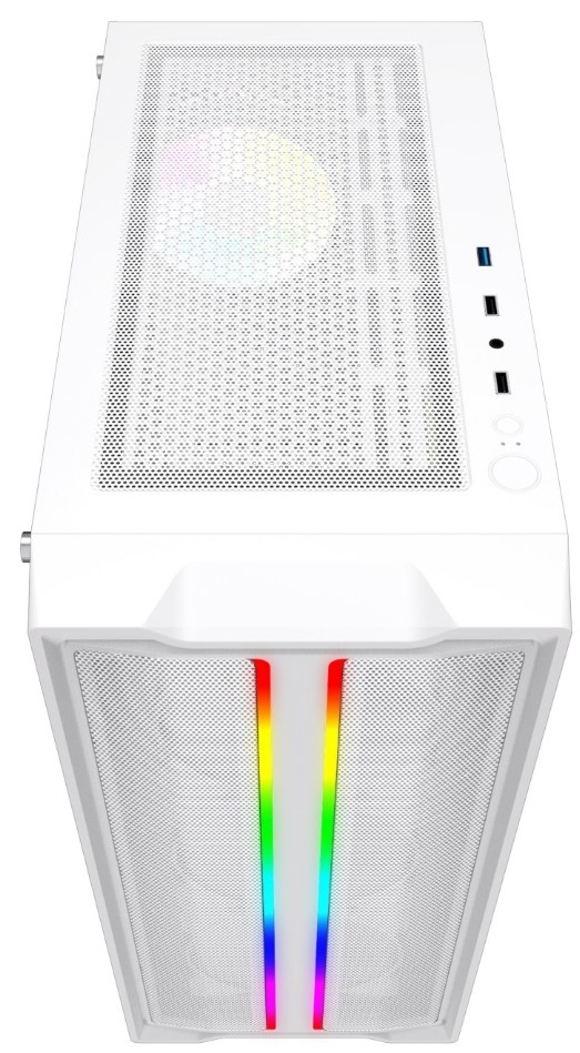 Корпус Powercase Mistral Evo White, Tempered Glass, 1x 120mm PWM ARGB fan + ARGB Strip + 3x 120mm PW