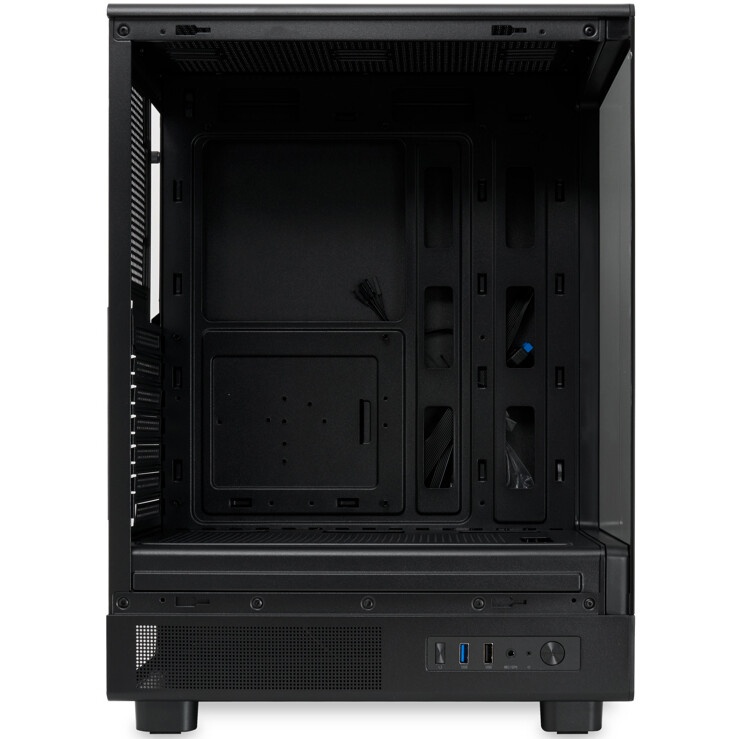 Корпус без блока питания HSPD F510, Panoramic Mid Tower, черный, TG, 0.5 SPCC, no fans ATX, mATX, mI
