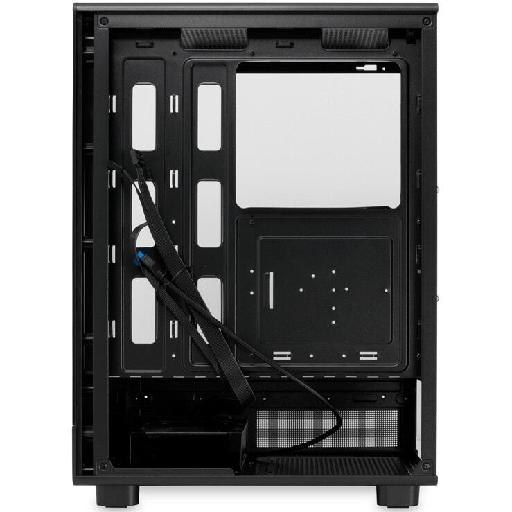 Корпус без блока питания HSPD F510, Panoramic Mid Tower, черный, TG, 0.5 SPCC, no fans ATX, mATX, mI