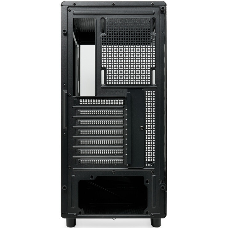 Корпус без блока питания HSPD F510, Panoramic Mid Tower, черный, TG, 0.5 SPCC, no fans ATX, mATX, mI