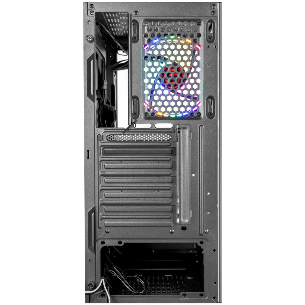 Корпус без блока питания HSPD F510, Panoramic Mid Tower, черный, TG, 0.5 SPCC, no fans ATX, mATX, mI