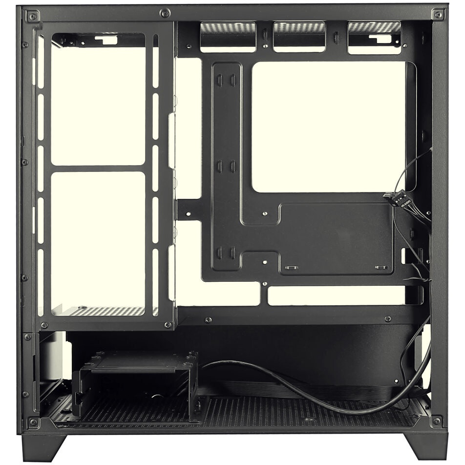 Корпус без блока питания HSPD F510, Panoramic Mid Tower, черный, TG, 0.5 SPCC, no fans ATX, mATX, mI