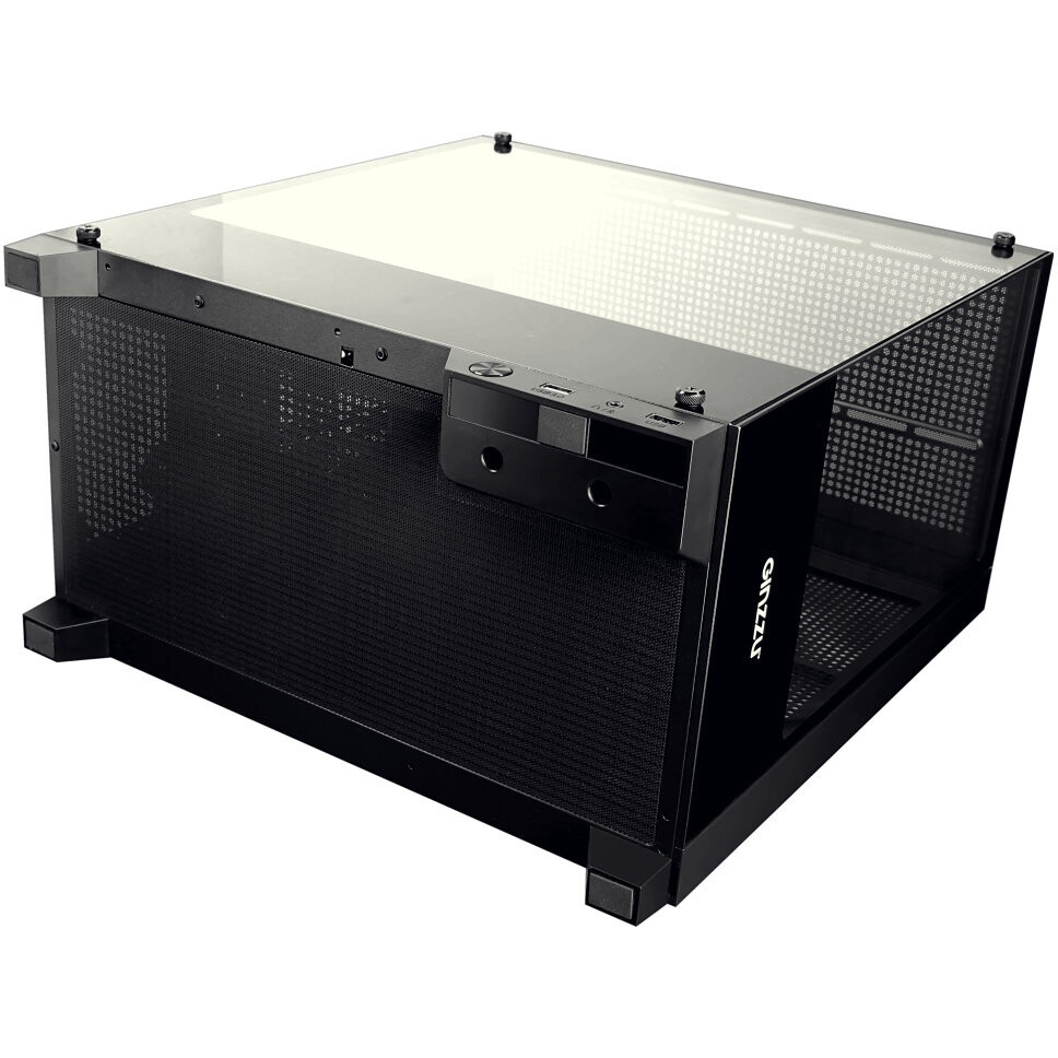 Корпус без блока питания HSPD F510, Panoramic Mid Tower, черный, TG, 0.5 SPCC, no fans ATX, mATX, mI