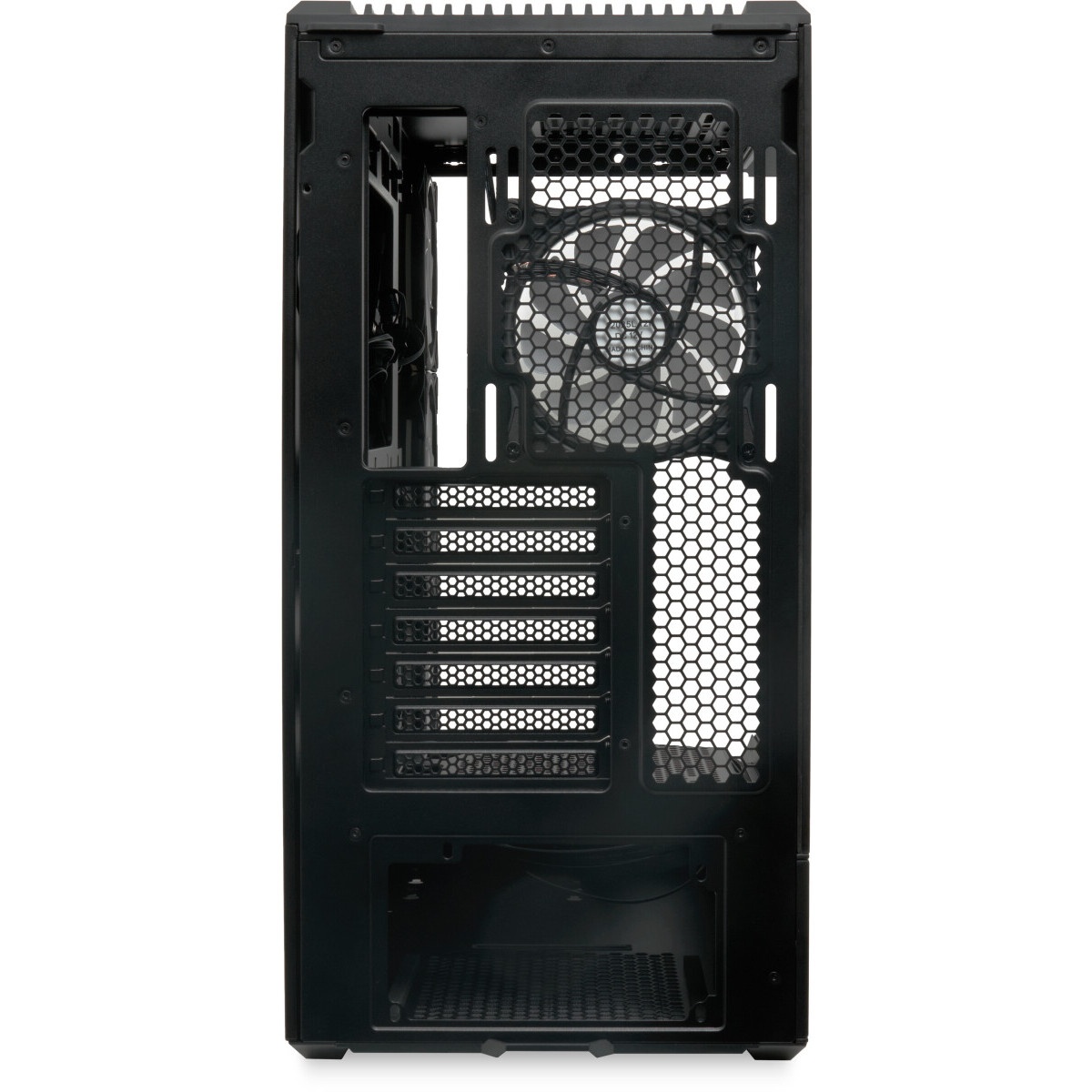 Корпус без блока питания HSPD F510, Panoramic Mid Tower, черный, TG, 0.5 SPCC, no fans ATX, mATX, mI