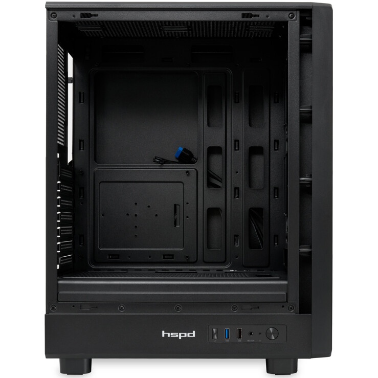 Корпус без блока питания HSPD M510, Mesh Mid Tower, черный, TG, 0.5 SPCC, no fans ATX, mATX, mITX 18