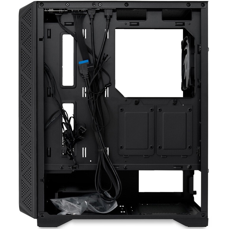 Корпус без блока питания HSPD M510, Mesh Mid Tower, черный, TG, 0.5 SPCC, no fans ATX, mATX, mITX 18