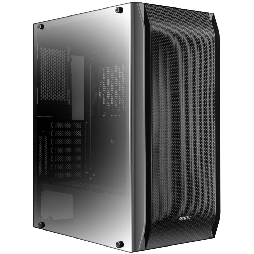 Компьютерный корпус Ginzzu CL325 ATX FAN 4*RR4 FRGb передняя панель Стекло