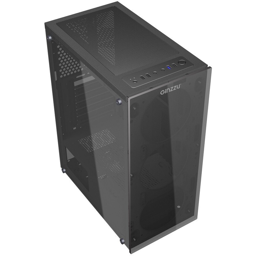 Компьютерный корпус Ginzzu CL325 ATX FAN 4*RR4 FRGb передняя панель Стекло