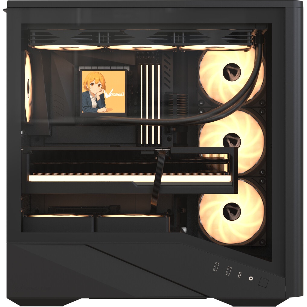 Компьютерный корпус Ginzzu CL325 ATX FAN 4*RR4 FRGb передняя панель Стекло