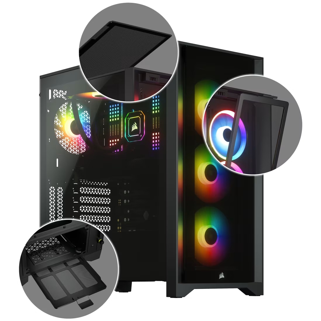 Корпус Corsair iCUE 4000X RGB CC-9011204-WW  Tempered Glass Mid-Tower, Black