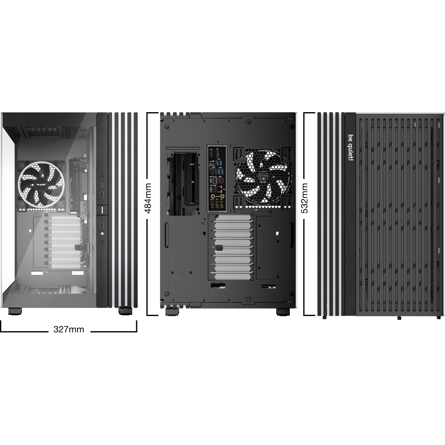 Корпус ПК без блока питания Case be quiet! LIGHT BASE 900 FX, Full-Tower, TG, 4x140mm ARGB, 2xUSB-A