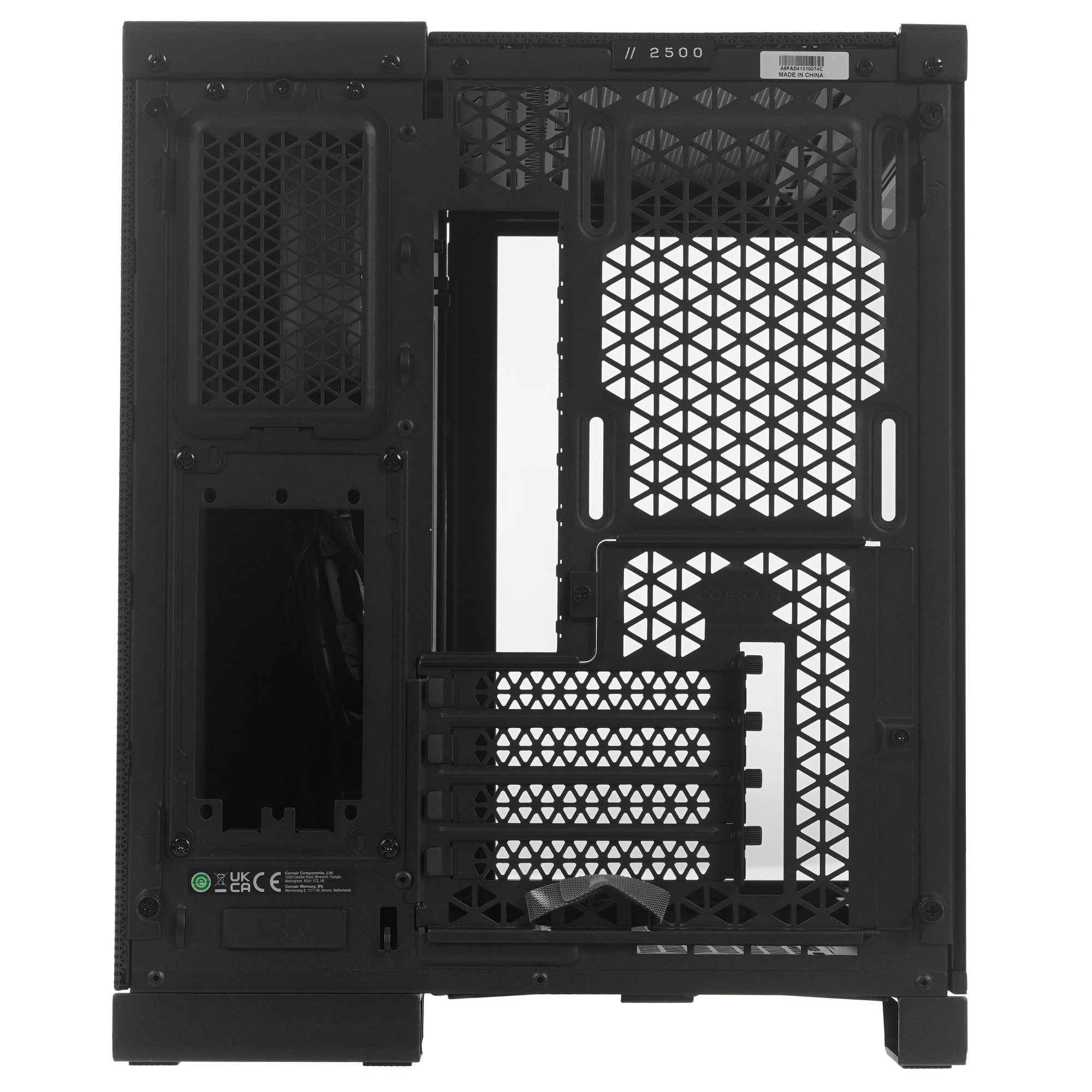 Корпус без блока питания Corsair 2500X Airflow, Midi-Tower, TG, no fan, 2xUSB-A 3.2, 1xUSB 3.2 Type-