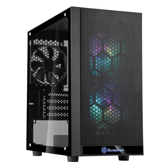 Корпус Silverstone SST-PS15B-PRO Precision Mini Tower Micro ATX Computer Case, tempered glass, 2x 12