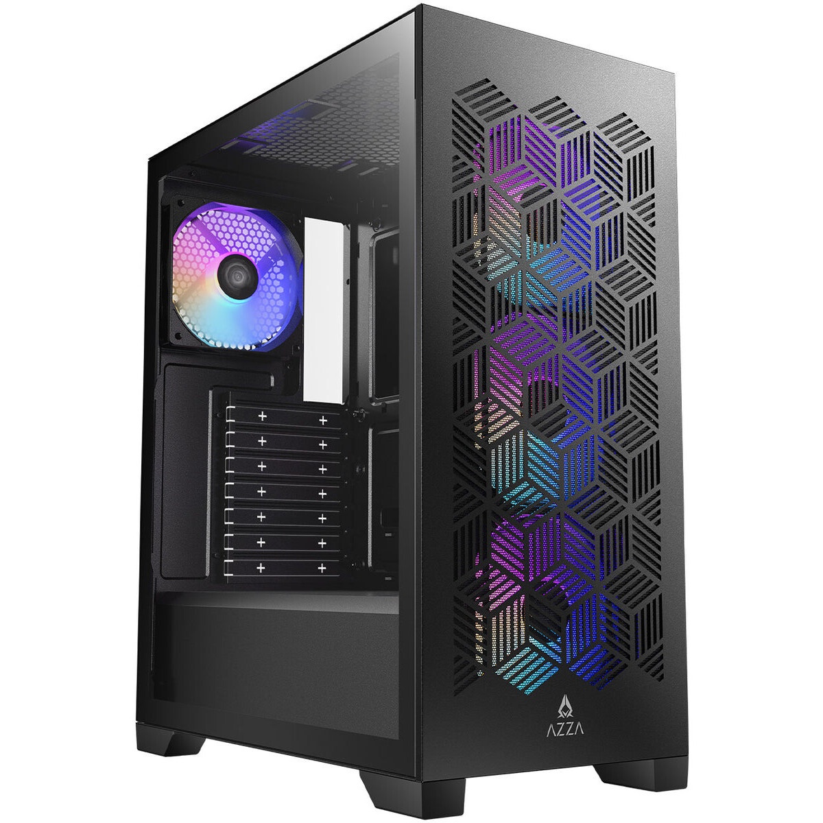 Корпус Azza Prime 360E черный без БП ATX 5x120mm 2x140mm 2xUSB3.0 audio bott PSU