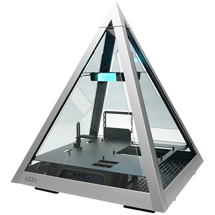 Корпус Azza Pyramid L черный/серебристый без БП ATX 6x120mm 2xUSB3.0 audio bott PSU