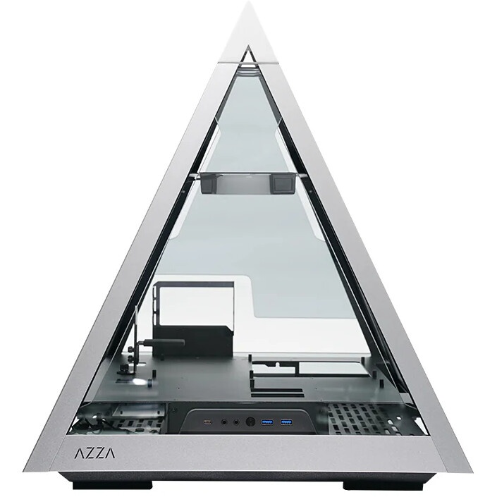Корпус Azza Pyramid L черный/серебристый без БП ATX 6x120mm 2xUSB3.0 audio bott PSU