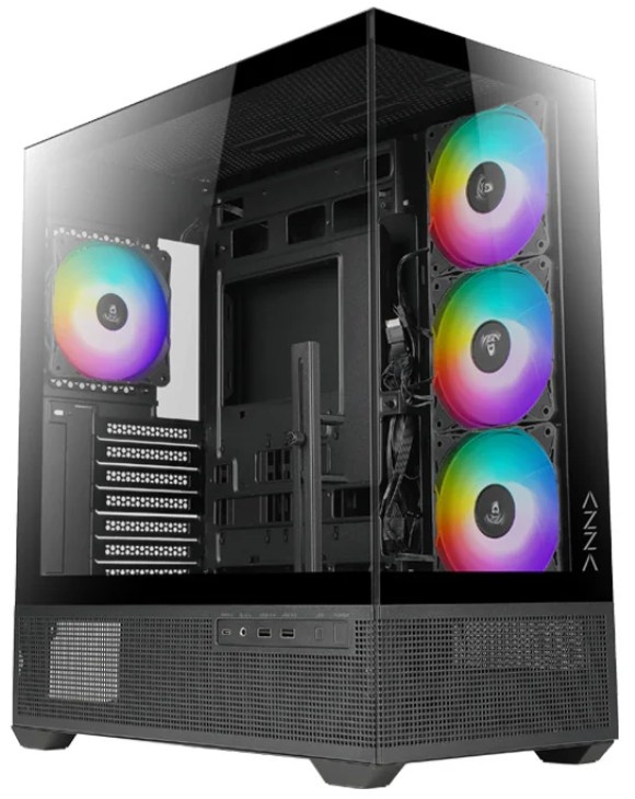 Корпус Azza TIARA черный без БП ATX 4x120mm 2xUSB3.0 1xUSB3.1 audio bott PSU