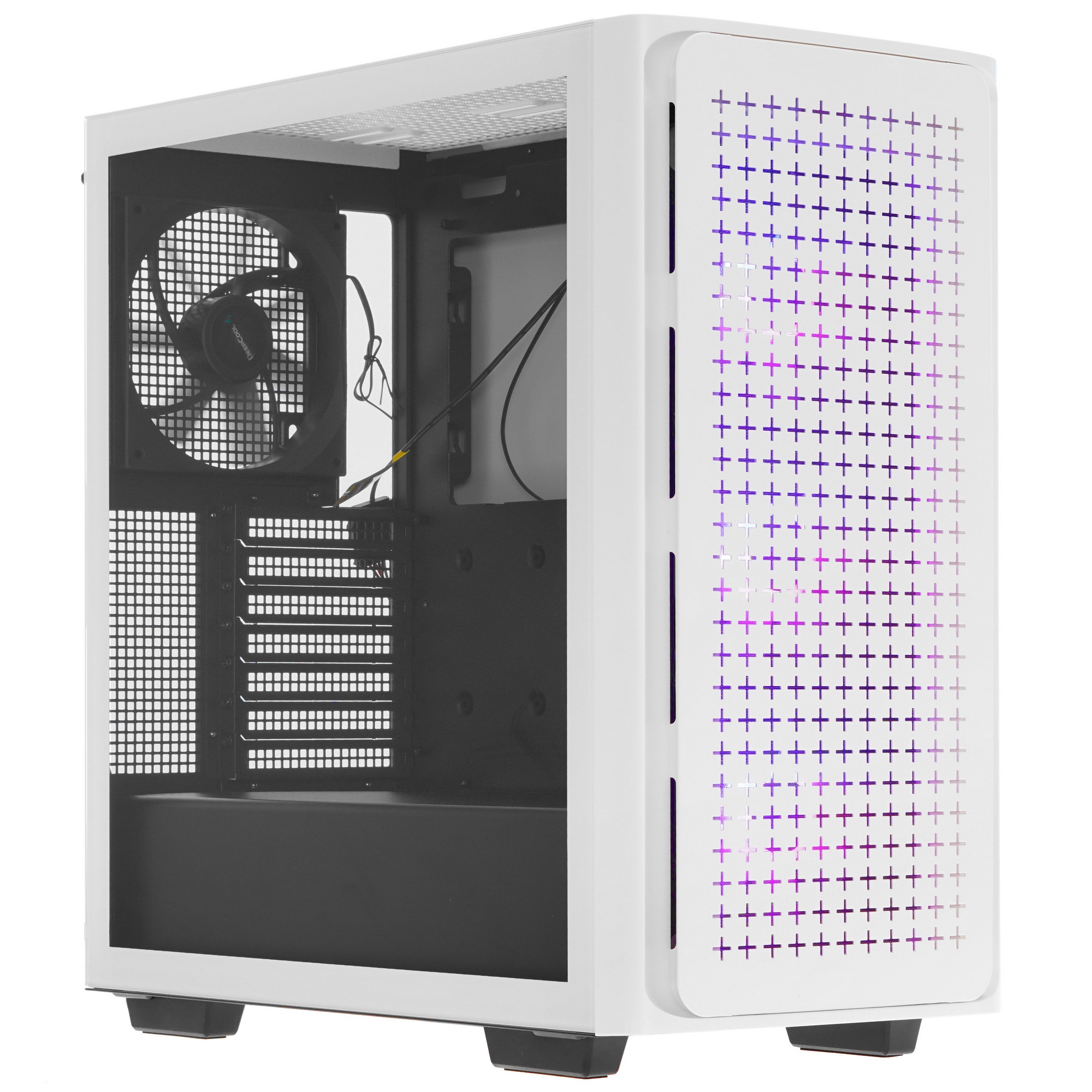 Компьютерный корпус Deepcool CK560 WH без БП, боковое окно (закаленное стекло), 3xARGB LED 120мм вен
