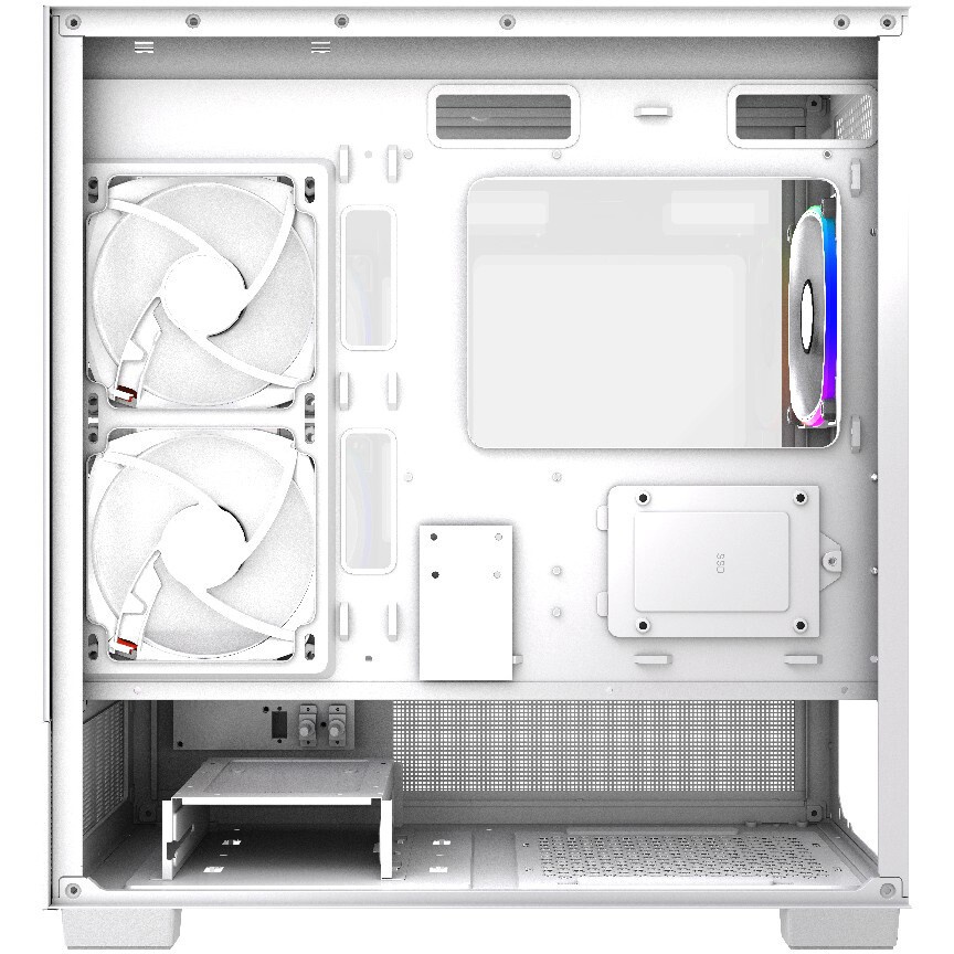 Компьютерный корпус Ginzzu CL485 mATX FAN 3*12LD4 передняя панель Стекло белый