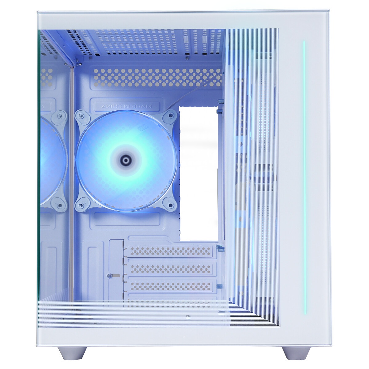 Компьютерный корпус Ginzzu CL485 mATX FAN 3*12LD4 передняя панель Стекло белый