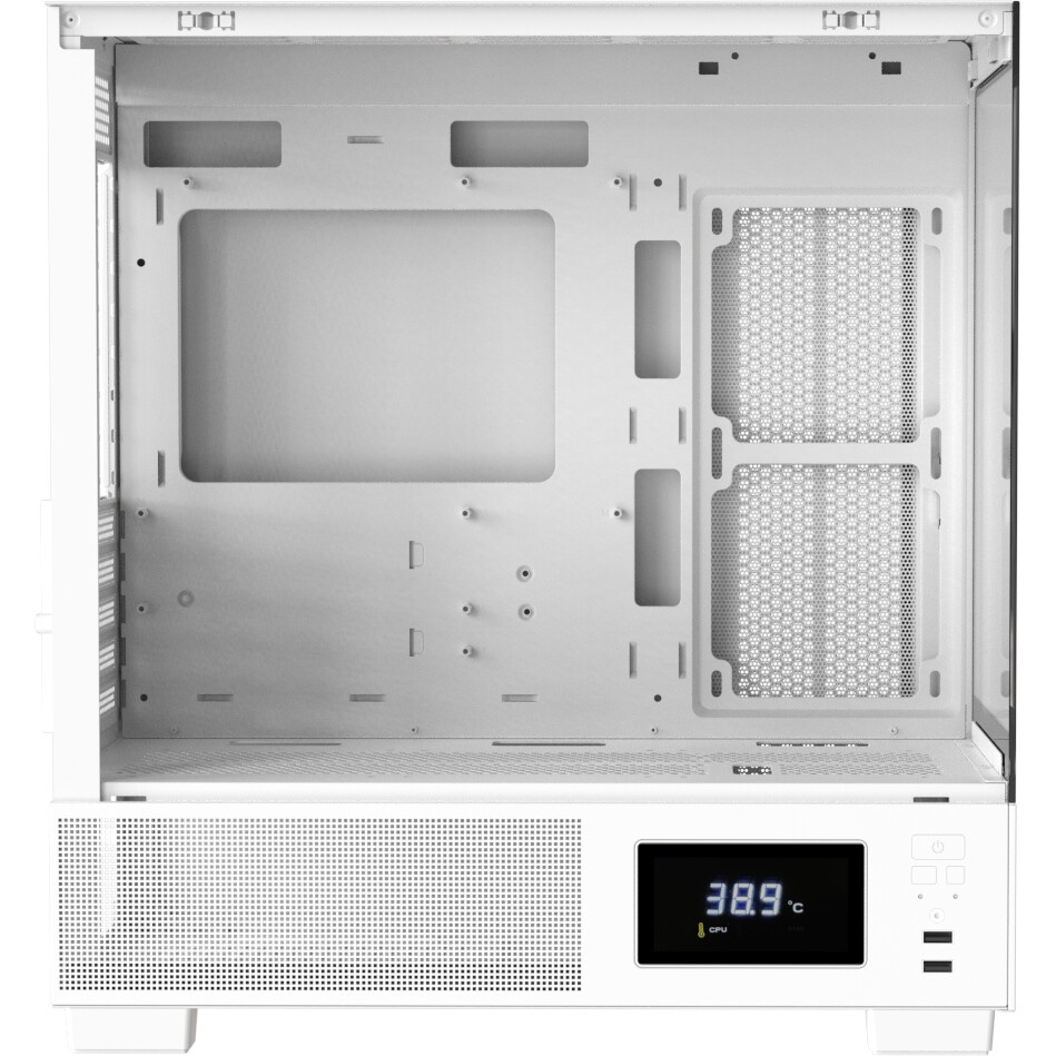 Компьютерный корпус Ginzzu CL485 mATX FAN 3*12LD4 передняя панель Стекло белый