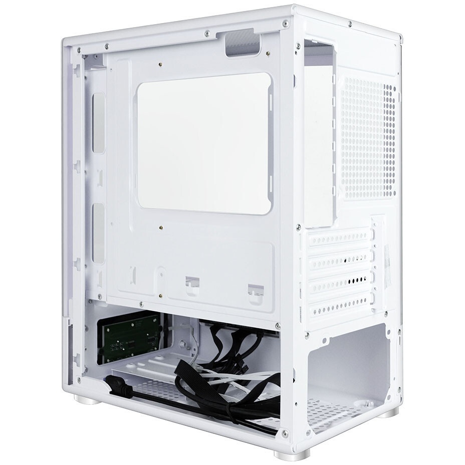 Компьютерный корпус Ginzzu CL485 mATX FAN 3*12LD4 передняя панель Стекло белый
